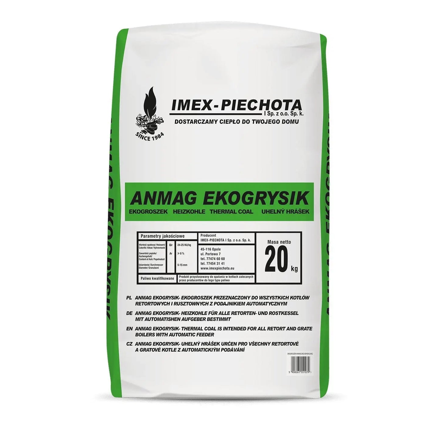 ANMAG Steinkohle 5 - 15 mm 20kg x 50 Sack 1000kg Palette