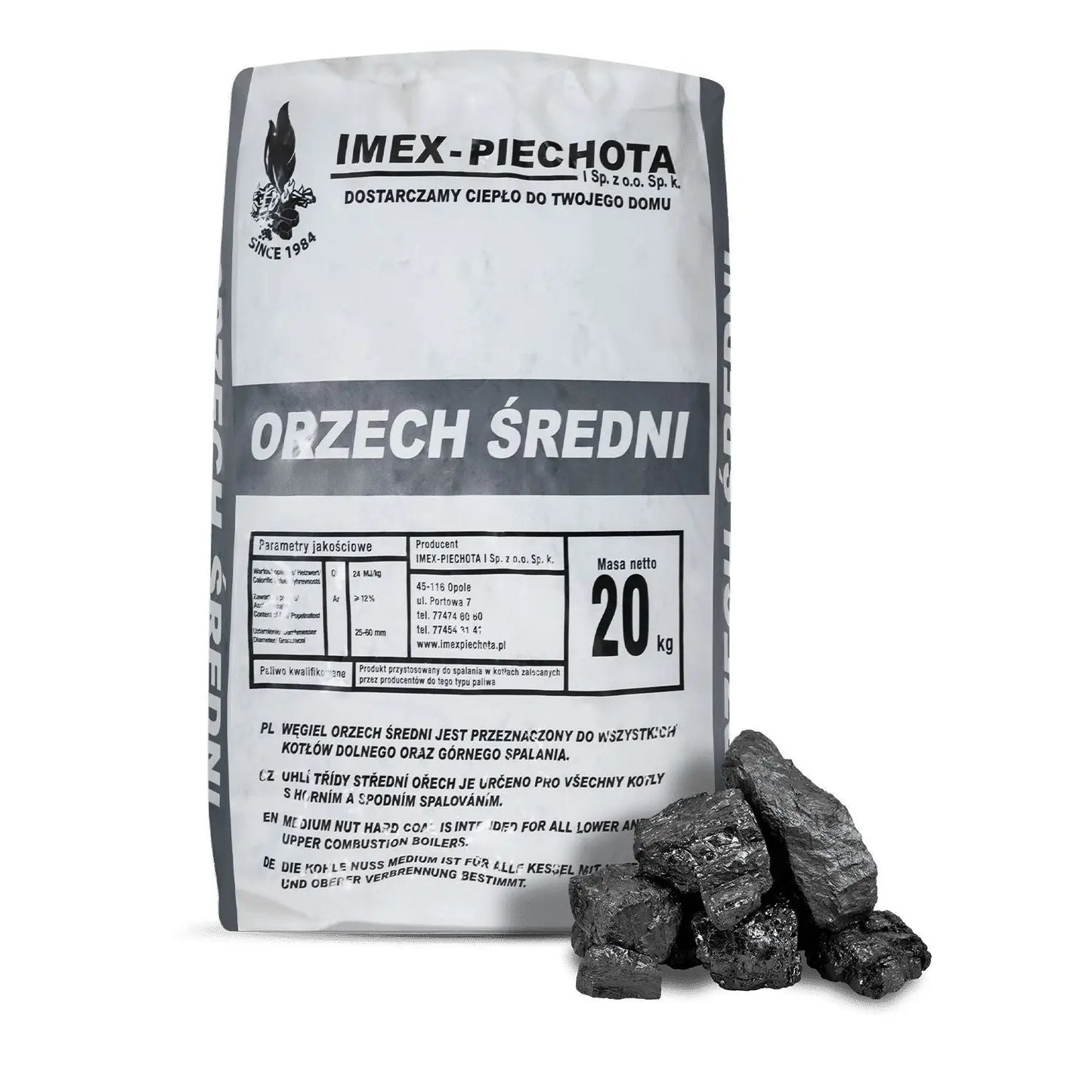 ANMAG Steinkohle 25 - 60 mm 20kg x 50 Sack 1000kg Palette