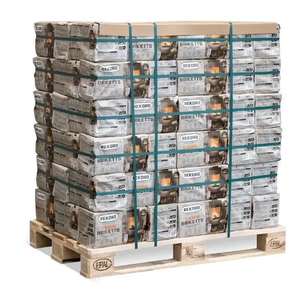 REKORD Braunkohlebriketts 900 kg Palette - Dauerbrandgeeignet