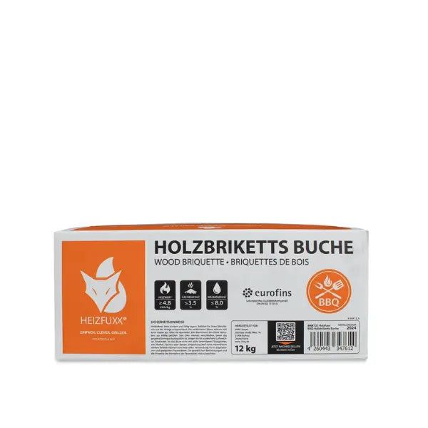 Heizfuxx Nestro Hartholzbriketts M – 972 kg Palette (81 x 12 kg) – Hartholz