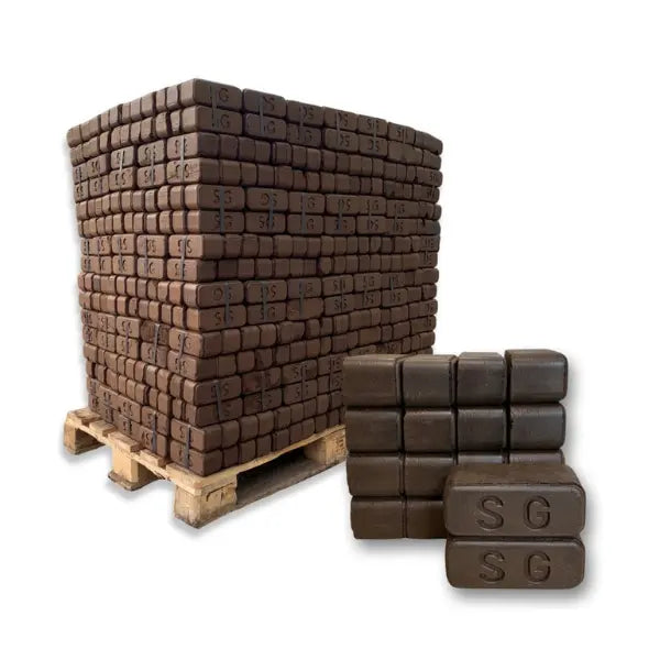 Premium Torfbriketts – 960 kg Palette, naturbelassen, für Kamine und Öfen