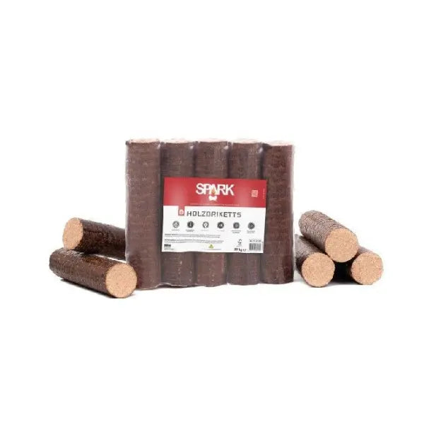 SPARK Holzbriketts rund 960 kg Palette (96 x 10 kg), aus Buchenholz, ohne Zusätze