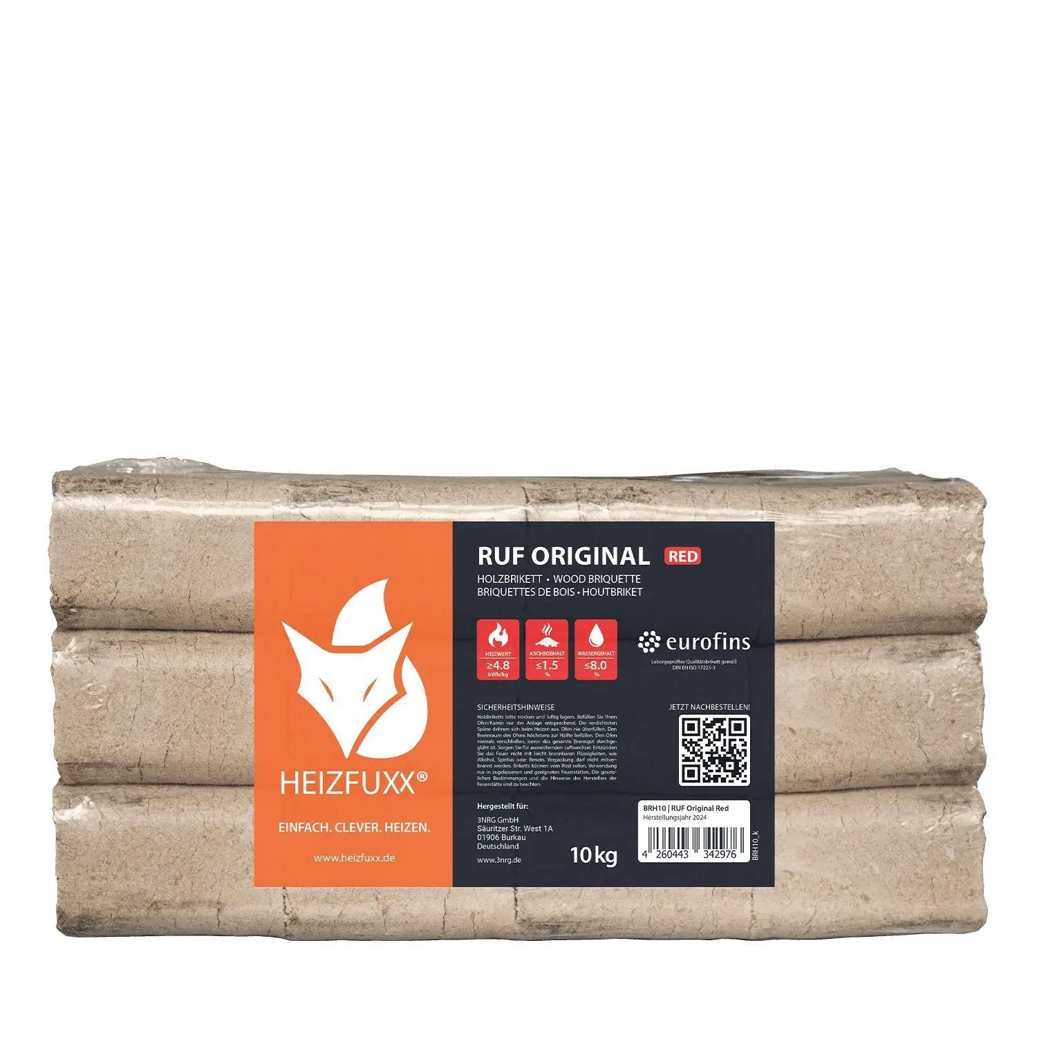 Heizfuxx RUF Original Red 10kg x 96 Gebinde 960kg Palette