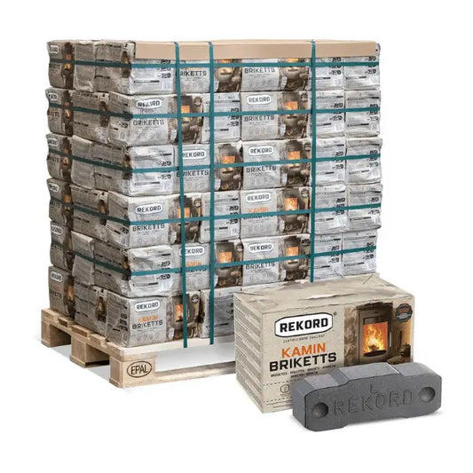 REKORD Braunkohlebriketts 900 kg Palette - Dauerbrandgeeignet