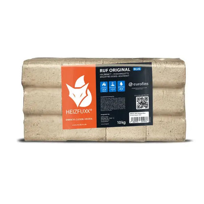 Heizfuxx Weichholzbriketts 960 kg – RUF-Form, 96 x 10 kg, DIN-zertifiziert, Palette