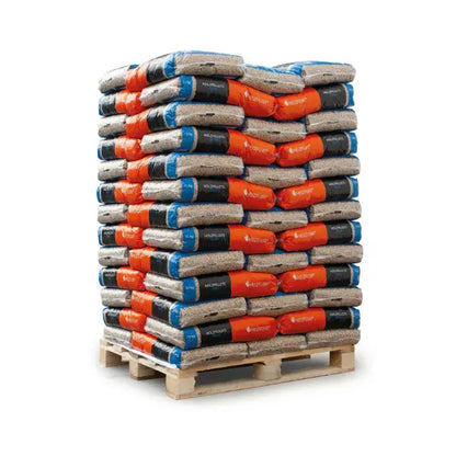 Heizfuxx Holzpellets Blau 975 kg Palette (65 x 15 kg) – Hartholz Buche & Eiche, DIN A1 zertifiziert